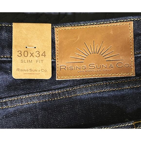 NWT Rising Sun & Co Slim Fit Stretch Dark Wash Jeans 30X34 - Picture 7 of 7